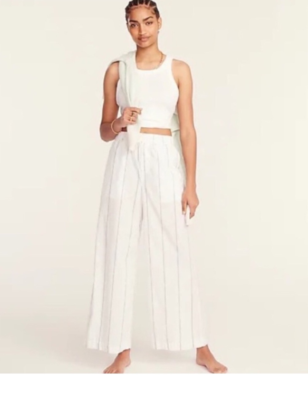 J. Crew Wide-leg pajama pant in terrace stripe Small